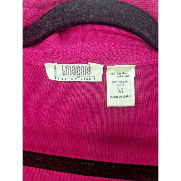 I.magnin design studio 100% merino wool black women's M open front sweater italy - Picture 7 of 11